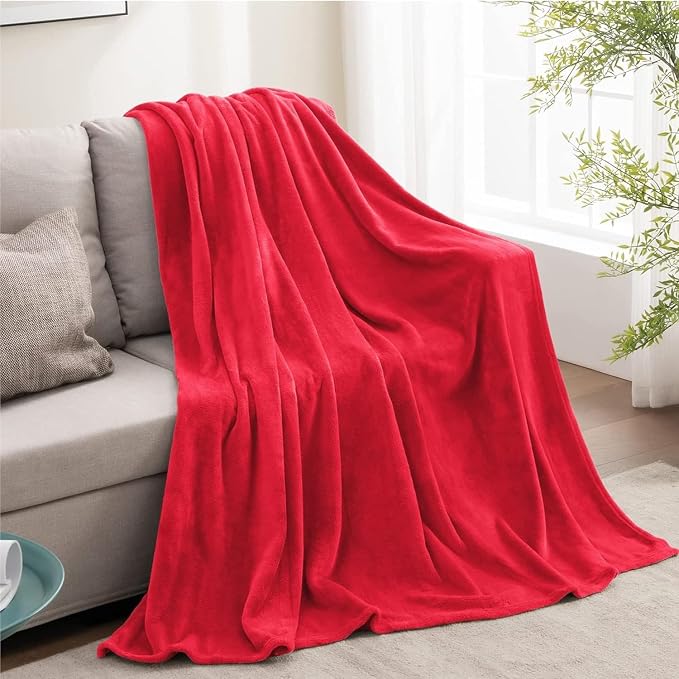 BEDELITE Fleece Blanket Soft Plush Twin Size Blanket Red 60"x80" | Ultra Soft - Image 9