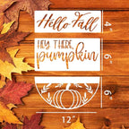 Fall Stencils for Painting on Wood Pumpkin Stencil Fall Leaves Maple Stencil Half Round Hello Autumn Drawing Templates for Door Porch Hanger Fall Wreath Home Decor