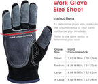 YESWELDER Leather Work Gloves for Men or Women，Suitable for welding & gardening etc. Cowhide leather with cotton lining, wrist closure, grippy and durable.Reinforced palm and finger,Black-gray L