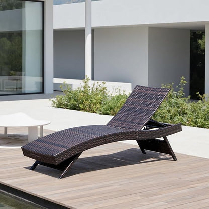 Folding Patio Chaise Lounge, Foldable Long Reclining Patio Seating Chairs by Asifom