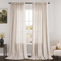 Beige Linen Back Tab Curtains 96 Inches Long by Nanspring