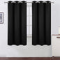 Black Blackout Curtains 34 x 63 Inch Length/Set of 2 Curtain Panels/Thermal by Lemomo