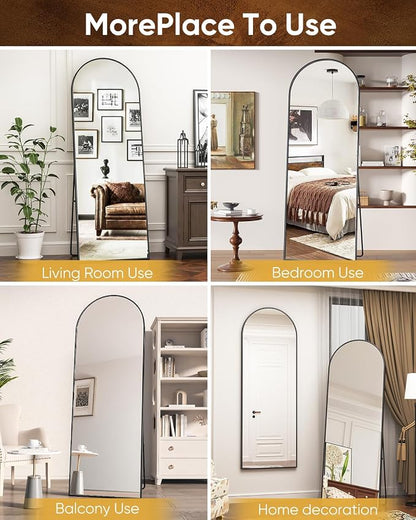 Antok 65" x22” Arched Full Length Floor Mirror, Free Standing/Wall Mount/Leaning - Image 6