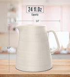 Pour Over Drip Coffee Maker Gift Set with Two Coffee Mugs, Non-Electric Pour Over Coffee Dripper, Easy Manual Brew Maker, Dishwasher and Microwave Safe, Filters not included (Ivory)
