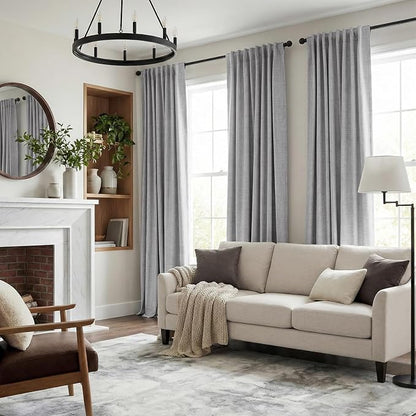 INOVADAY 100% Blackout Curtains 108 Inches Length 2 Panels Set, Back Tab/Rod - Image 5