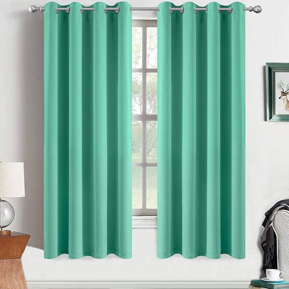 Yakamok Room Darkening Curtains 52x63 inch Length Turquoise-Living Room | 2 by Yakamok