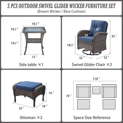 Belord Small Conversation Sets Patio Funiture - Image 3