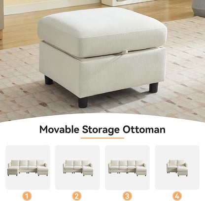 WUTUTUEE 25" Square Storage Ottoman - Image 5