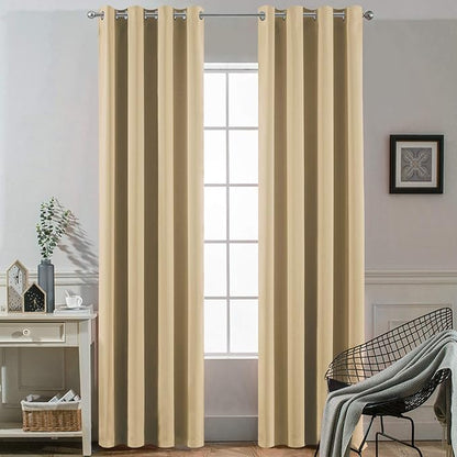 Yakamok Room Darkening Curtains 52x96 inch Length Beige-Living Room | 2 panels by Yakamok