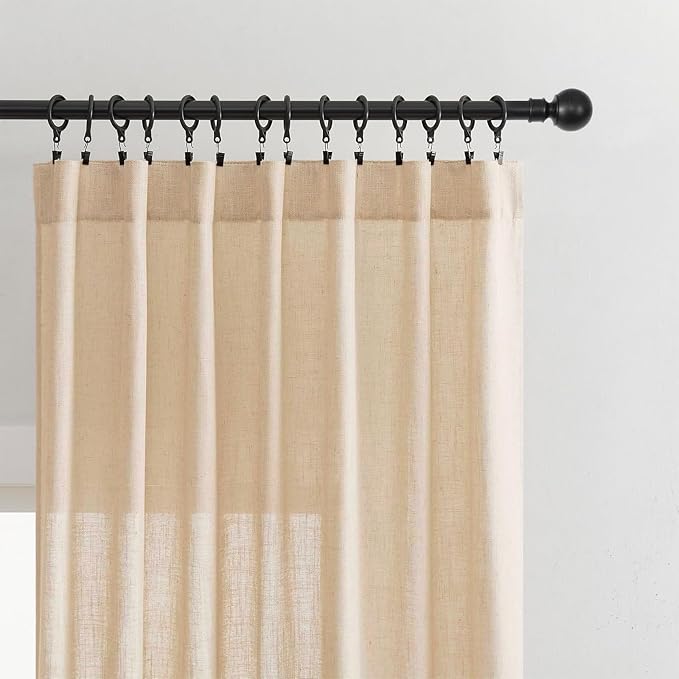 Joydeco Linen Curtains 72 Inch Length 2 Panel Sets, Light Filtering Curtains - Image 4