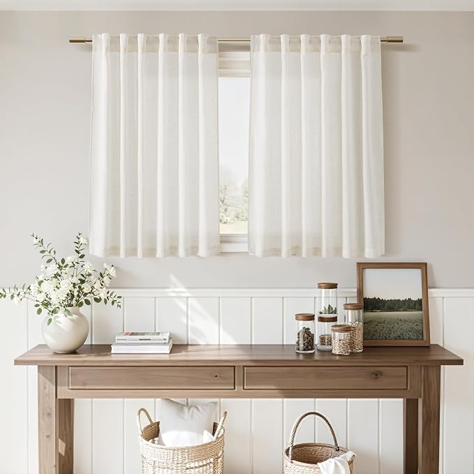 Linen Curtains 40 Inch Length for Short Window - Image 8