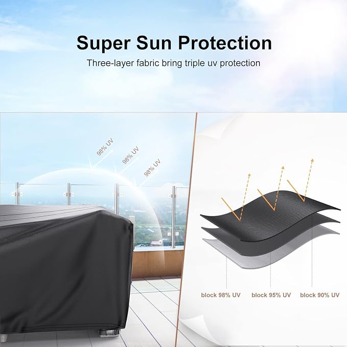 Patio Furniture Set Cover Waterproof, Mrrihand Outdoor Sectional Sofa Set Cover - Image 8