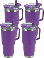 HASLE OUTFITTERS 30oz Tumbler Bulk with Handle, Insulated Travel Coffee Mug Set with Handle Leak-Proof Double Wall Stainless Steel Vacuum Tumblers Pack Metal Cup for Hot and Cold Drink