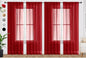 SpaceDresser Christmas Red Sheer Curtains 4 Panels Rod Pocket Semi-Sheer by SpaceDresser