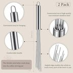 Baderke 2 Pcs Espresso Whisk 11.5 Inch Long Handle Barista Whisk 10 Needles 2 mm Stainless Steel Coffee Stirrer Tool Efficient Mixing Time Saving Reduction Clumping Ideal for Commercial Home