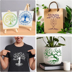 Yazhiji 15Pcs 6 x 6 Inch Tree of Life Stencil, Reusable Stencils for Painting on Wood Decoration Painting Templates for Wall Floor DIY Decorations Christmas Gifts for Kids