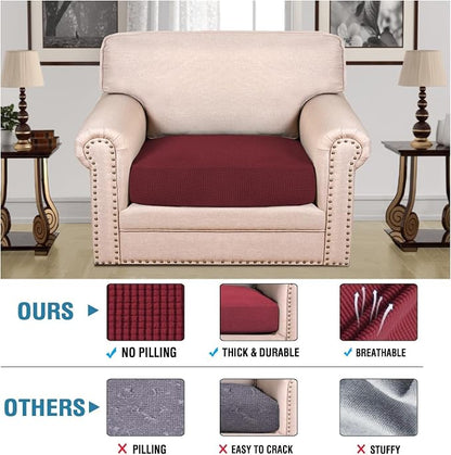 H.VERSAILTEX Super Stretch Individual Seat Cushion Covers Sofa Covers Couch - Image 2