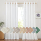 NICETOWN White Linen Curtains 96 inches Long, Grommet Thick Linen Flax Drapes by NICETOWN