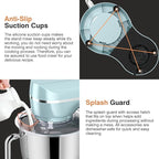 Mini Angel Stand Mixer,10-Speed Kitchen Electric Mixer,Tilt-Head Food Mixer with Dough Hook, Wire Whisk, Flat Beater, Stainless Steel Bowl (Blue2, 5QT)