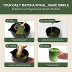 Luxury Matcha Set – 5 Piece Ceremonial Tea Kit with Matte Black Bowl, Bamboo Whisk, Holder, Sifter & Scoop – Premium Gift for Matcha Lovers at Home or Café
