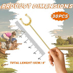 6 Inch Derby Drink Plastic Stirrers Swizzle Sticks for Cocktails Coffee Reusable U Shaped Horseshoe Drink Stirrers for Coffee Beverage Party Bar Weddings Events(Gold,30 Pcs)