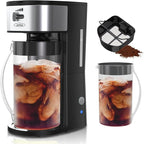 SUNVIVI Iced Tea Maker with 3-Quart Pitcher, Iced Coffee Brewing Maker for Ground Coffee, Tea Bags, Loose Leaf Tea, 7 Cups Coffee Machines for Home, Strength Control for Flavor, Black