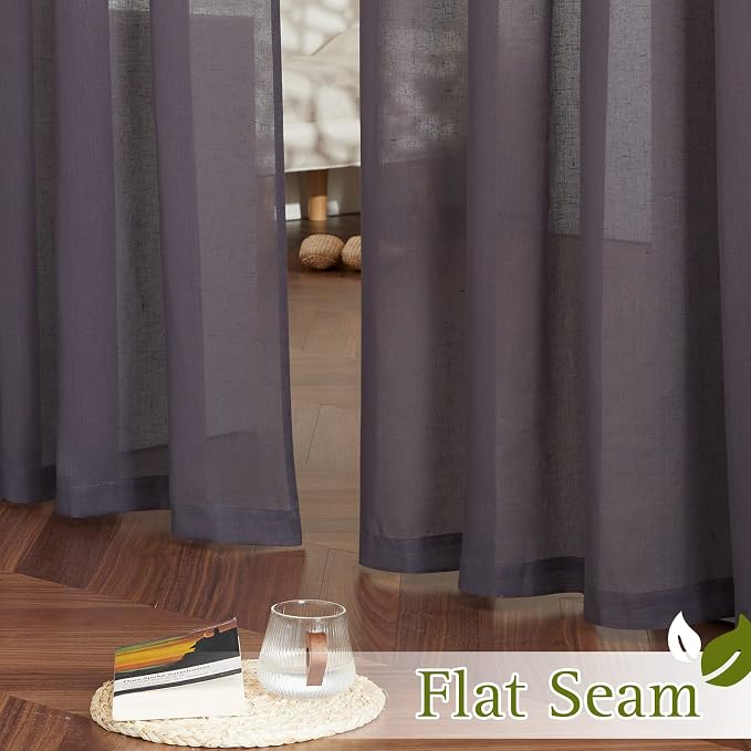 NICETOWN Flax Linen Sheer Curtains - Image 6