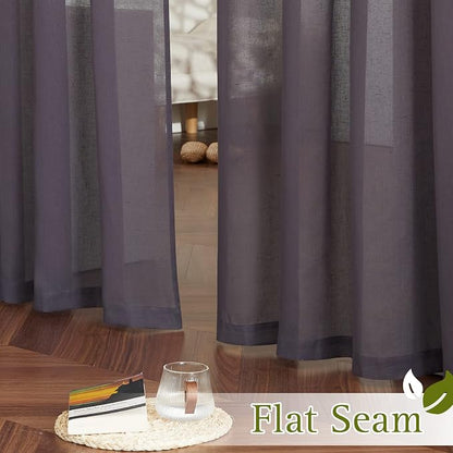 NICETOWN Flax Linen Sheer Curtains - Image 6