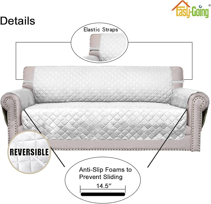 Easy-Going Reversible Couch Cover, 2 Cushion Sofa, Water Resistant Furniture Mat - Image 3