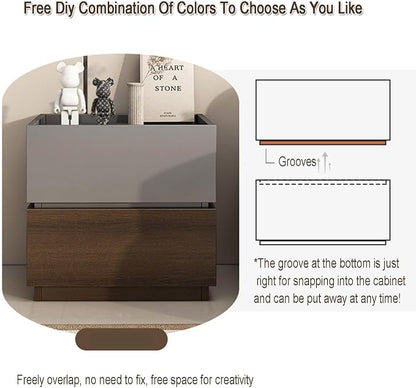 Bedside Table with Drawers DIY Simple Bedside Storage Cabinet Multifunctional - Image 6