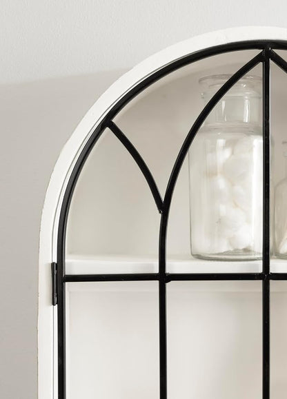 Kate and Laurel Megara Decorative Wooden Hanging Arched Wall Cabinet - Image 5