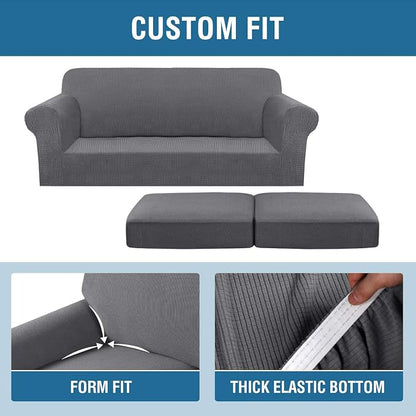 H.VERSAILTEX 3 Piece Stretch Sofa Covers - Image 4