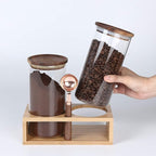 KKC HOME ACCENTS Coffee Beans Storage Canisters with Airtight Lids,Glass Storage Jars for Grinder Coffee,Loose Tea,Matcha,Nuts