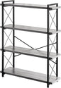 HCHQHS Bookshelf, 4-Tier Industrial Bookcase, Rustic Open Book Shelf, by HCHQHS