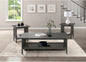 Classic Style Coffee Table and Two End Set Antique Gray Finish 3Pc Occasional by Unknown