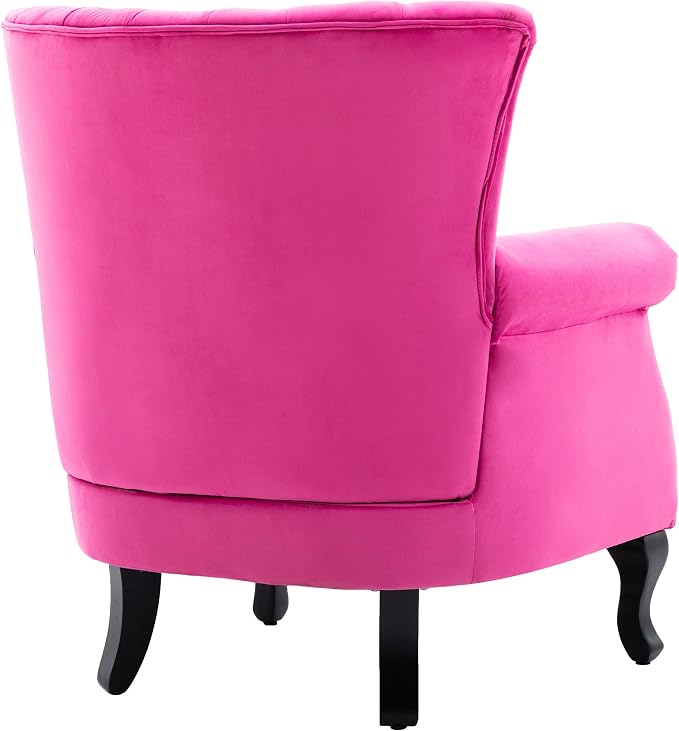 Mid Century Accent Chair Modern Tufted Wingback Armchair Club Chair Velvet - Image 5