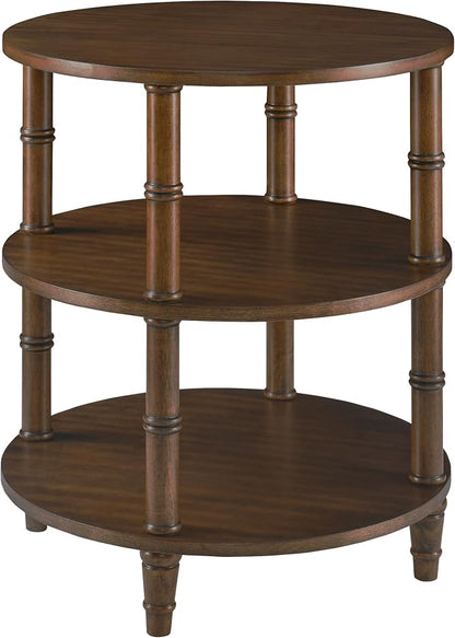3-Tier Solid Wood Round End Table, Sofa Side Table - Image 9