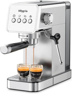 Espresso Machine,20 Bar Semi-Automatic Espresso Maker with Milk Frother,Compact Stainless Steel Coffee Machine with 40oz Removable Water Tank for Cappuccino,Latte, Americano,Sliver for Home