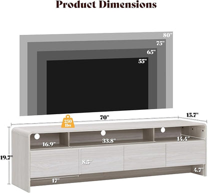 AMERLIFE 70" Modern TV Stand for TVs Up to 80", Wood TV Console - Image 2