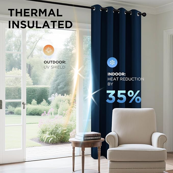 Joydeco Blackout Curtains 63 Inch Length 2 Panels Set, Thermal Insulated Long - Image 5