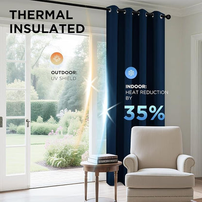 Joydeco Blackout Curtains 63 Inch Length 2 Panels Set, Thermal Insulated Long - Image 5