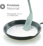 3 Pcs Colorful Silicone Slotted Turner Set, Heat Resistant Non-Scratch Kitchen Spatula Flipper with Comfortable Handle for Non-Stick Cookware