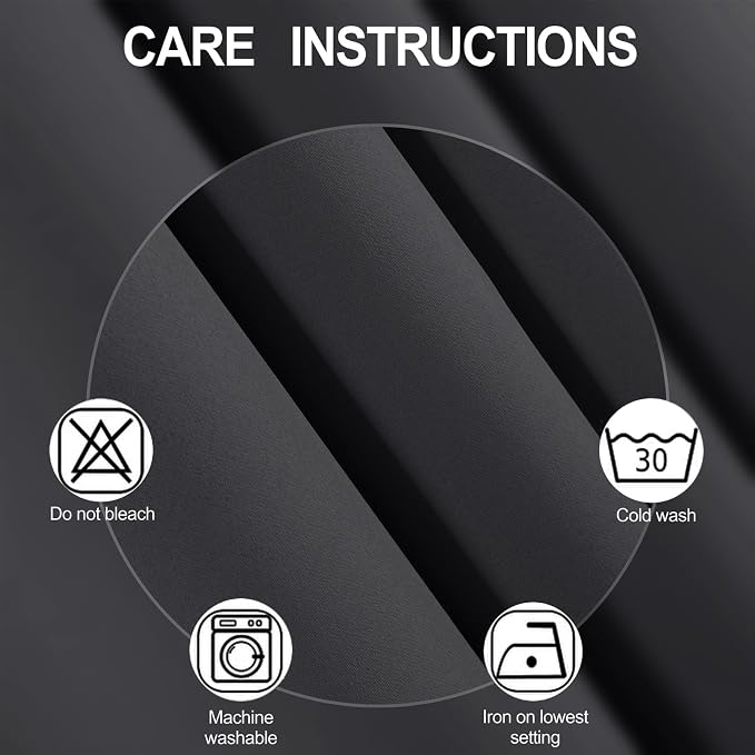 Dark Grey Blackout Curtains 66 x 63 Inch Length/Set of 2 Curtain Panels/Thermal - Image 4