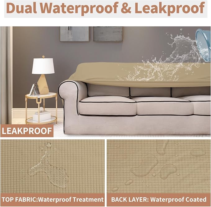 Easy-Going 100% Waterproof Chair Couch Cover, Stretch Jacquard Sofa Cover | - Image 3