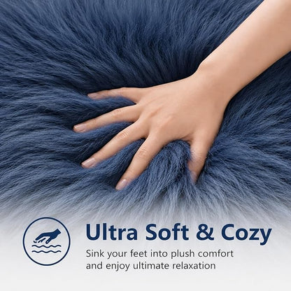 EasyJoy Faux Sheepskin Rug, Fluffy Faux Fur Rug, Ultra Soft Shag Area Rug - Image 4