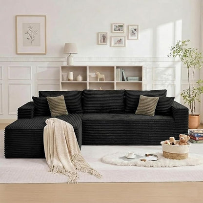 108" Boneless Couch Modular Sectional Sofa, L-Shaped Couch - Image 9