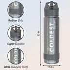 Coldest Insulated Water Bottle with Straw Lid - Stainless Steel Metal Insulated Bottle for Men & Women (Stardust Glitter, 24 oz)