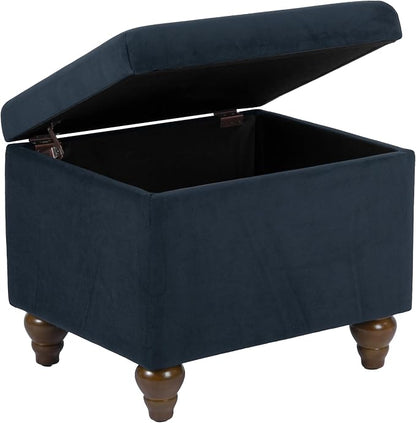 Homepop Home Decor | Upholstered Medium Rectangular Storage Ottoman | Hinged - Image 6