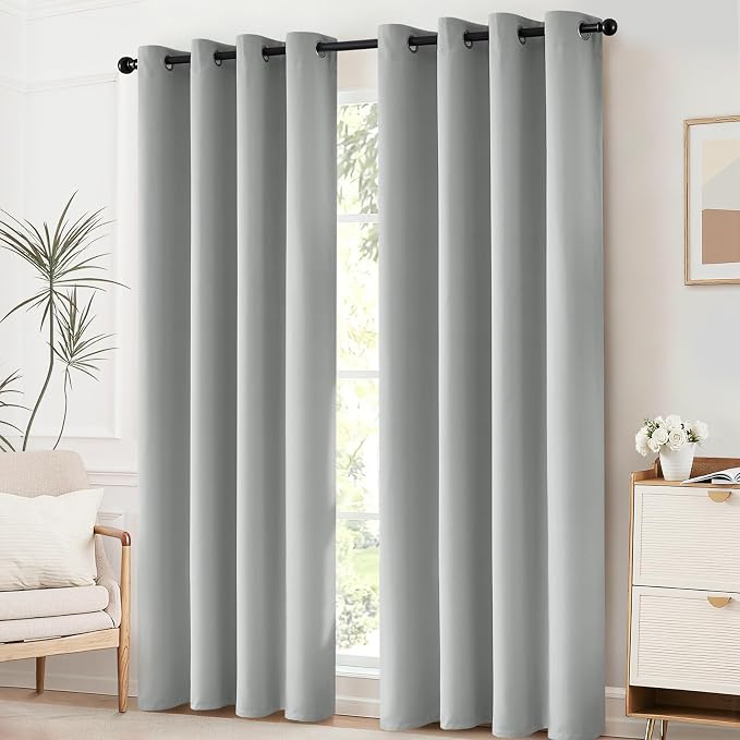 Yakamok Room Darkening Curtains 52x96 inch Length Light Grey-Living Room | 2 - Image 2