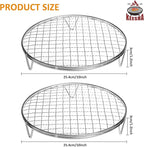 Cooling Rack - 10" & 8.3" 304 Stainless Steel Dish Rack for Cooking and Baking - Premium Steamer Rack, Canning Rack - Stackable Cake Cooling Rack - Set of 2